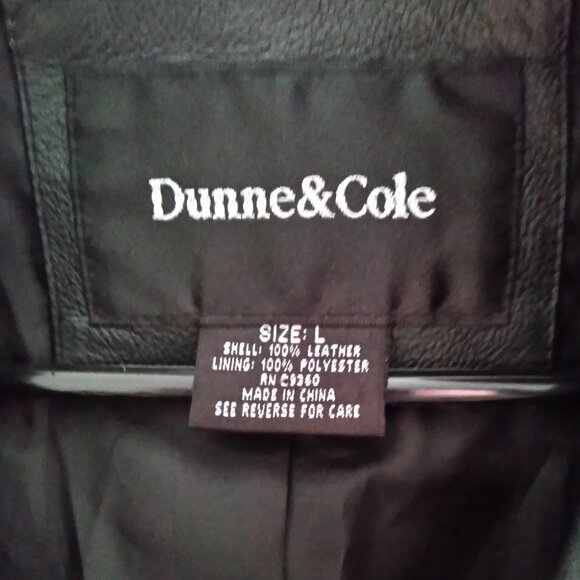 Vintage Dunne & Cole Black Leather Blazer Jacket with Buttoned Cuffs - Picture 4 of 5